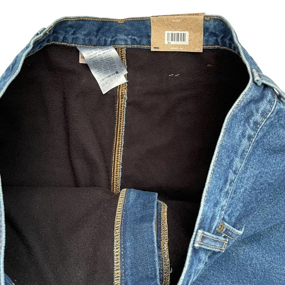Carhartt Relaxed Fit Fleece Lined Straight Leg Jeans Workwear Size 40 NWT - Picture 7 of 10